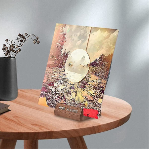 Treplateholder for vinylplater - Bordplateholder for nåværende albumomslag - Enkelt CD-stativ