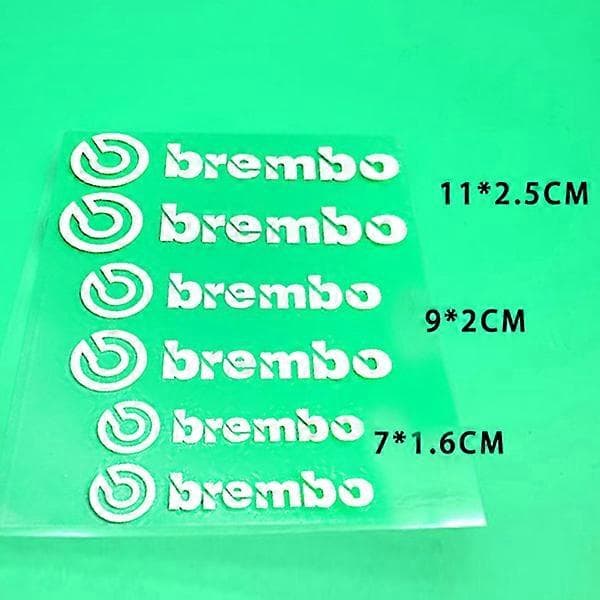 Bilbromsok dekal för Brembo bokstäver fordon dek Vit 2 st