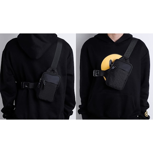 Liten axelväska, crossbody-väska, bröstväska, axelväska för män och kvinnor, vattenavvisande crossbody-väska för löpare, träning, vandring, cykling, resor