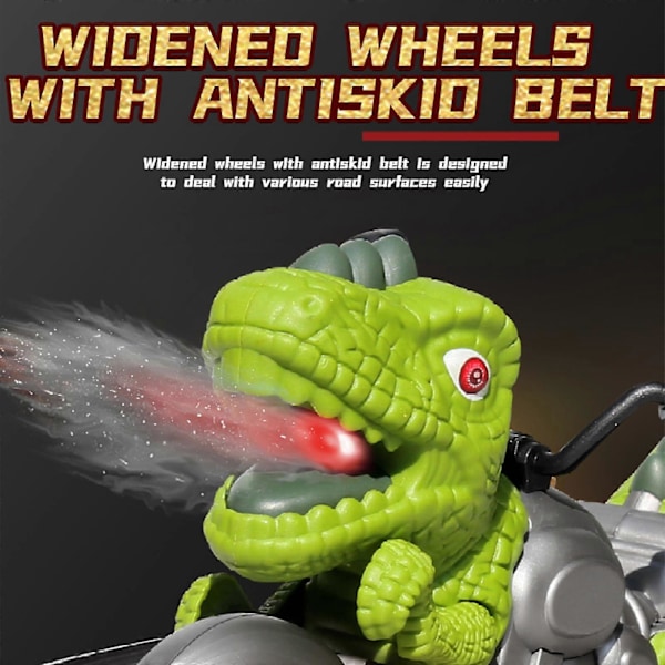 Dinosaur Motorcykel Pojkar Presenter Barn Leksak Fjärrkontroll Diy Kreativ Deformation Bil Leksaker Blue B