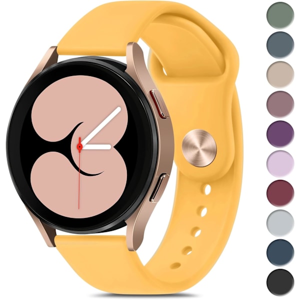 Silikoniranneke Samsung Galaxy Watch 6/5/4:lle, Naisille ja Miehille, 20 mm Pehmeä Vaihtohihna Samsung Watch 6/5/4:lle Ginger yellow