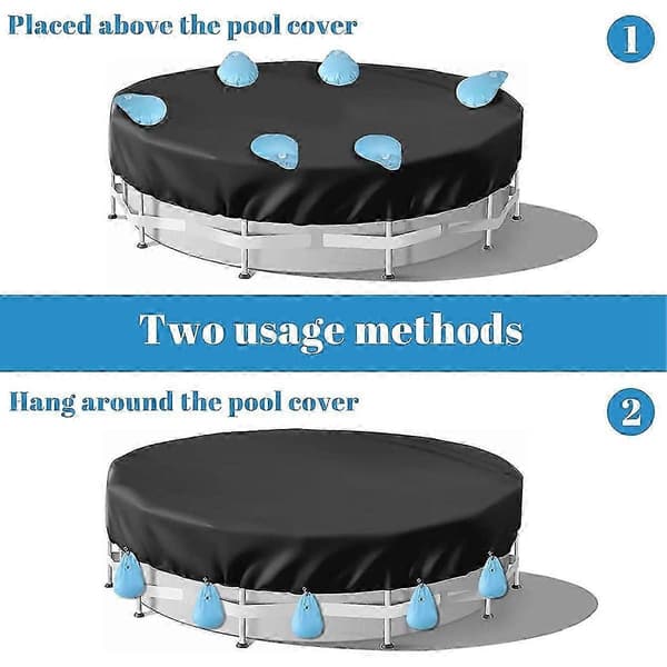 8-pack Poolskyddsvikter med krokar kompatibla med poolskyddsankare ovan mark