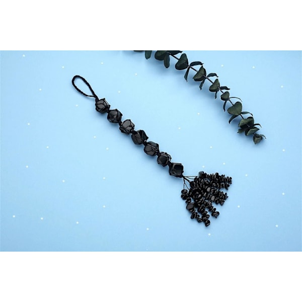 Krystal Hængende Healing Krystaller Ædelstene Dekoration Tumbled Stene Bil Bakspejl Væghængende Krystaller Reiki Krystal Gaver Black Obsidian
