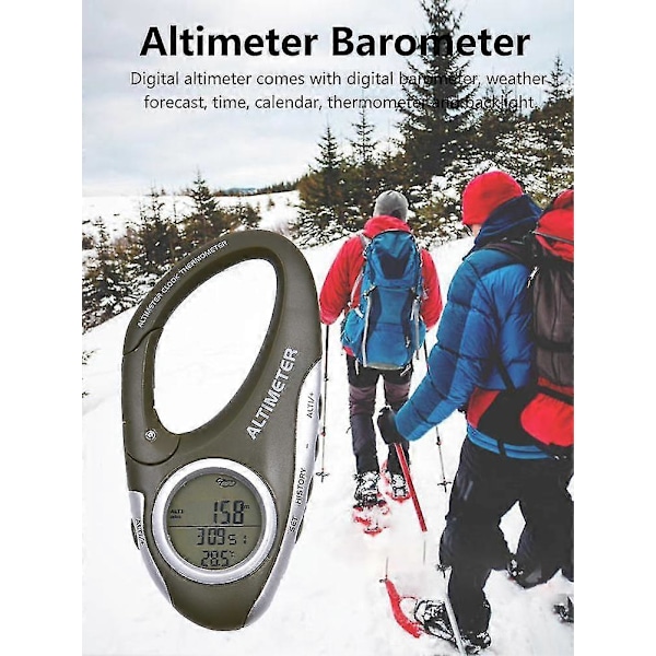 Digital Barometer Höjdmätare, Vandringsbarometer, Höjdmätare för Vandring, Elektronisk Höjdmätare, Multifunktionell Barometer