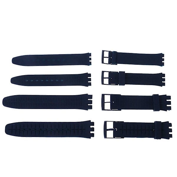 Armbånd for Swatch 16/17/19/20mm Silikon Klokkerem Slitesterk Black 17mm