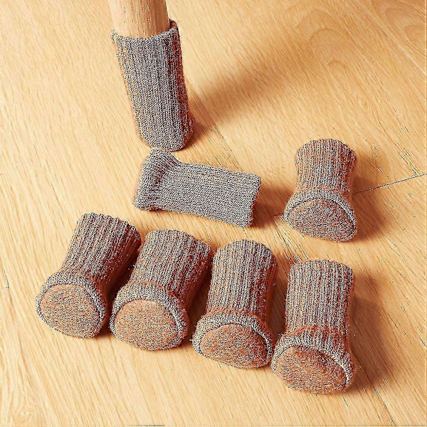 24 st Stolsstrumpor Hög Elastisk Möbelstrumpor Kuddar Halkfria Stolar Brown
