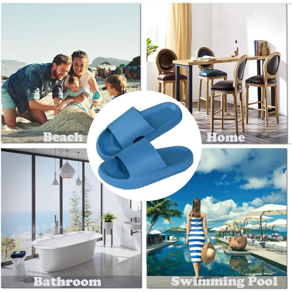 Cloud Sliders Dam Herr Sliders Tofflor Pool Sliders Sommar Flip Flop Dusch Badkudde Sliders Toffla Blue 4/5 UK
