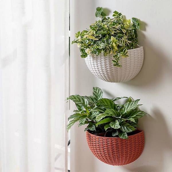 Seinään kiinnitettävät kukkaruukut Kukkaruukku Lahja Parveke Puoliympyrän muotoinen Sisä- ja ulkokäyttöön Kodin koristelu Riippuva eurooppalaistyylinen maljakko Silver gray large size