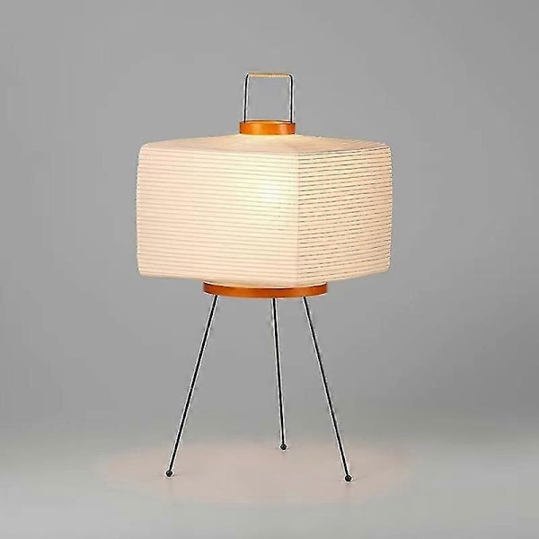 Japansk Kreativ Stativ Golvlampa Sovrum Sängbord Skrivbord Vit Ris Papper Bordslampa Hem Hotell Loft Belysning Dekorativ Stå-lampa-Yvan Square Lamp EU Plug