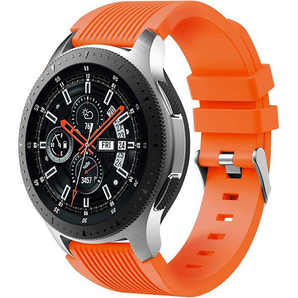 Rem för Samsung Galaxy Watch 46mm Mjukt Silikon Sport Armband Ersättning 22mm för Män Kvinnor Orange