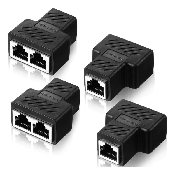 4 RJ45 Ethernet-jakajaportit Jakajaliitinsovitin