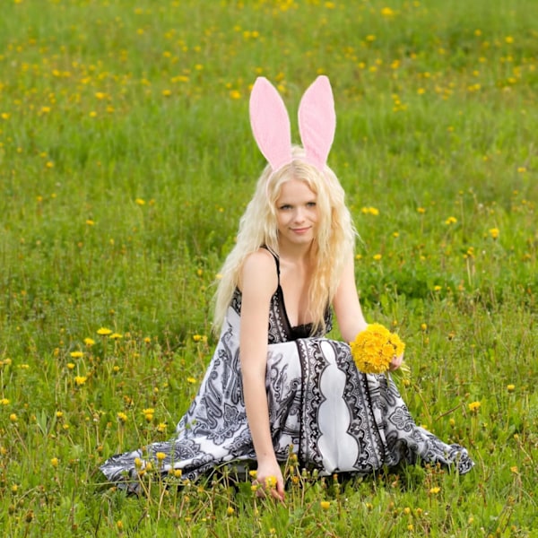 Kaninöron pannband cosplay kaninöron pannband kaninöron hårbågar kostym hårband cosplay huvudbonad kaninöron hårband kostym håraccessoar Pink