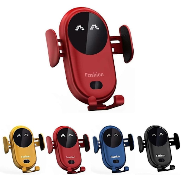 10w Trådløs Biloplader Holder til Telefon Hurtig Opladningssensor Red
