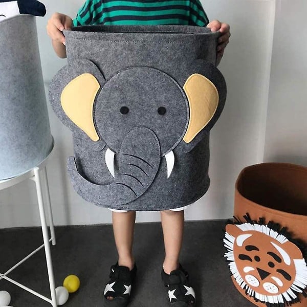 Opbevaringskurv til børn, opbevaringsboks, vasketøjskurv, opbevaringsboks, legetøjskasser til børneværelset, organizer, elefant