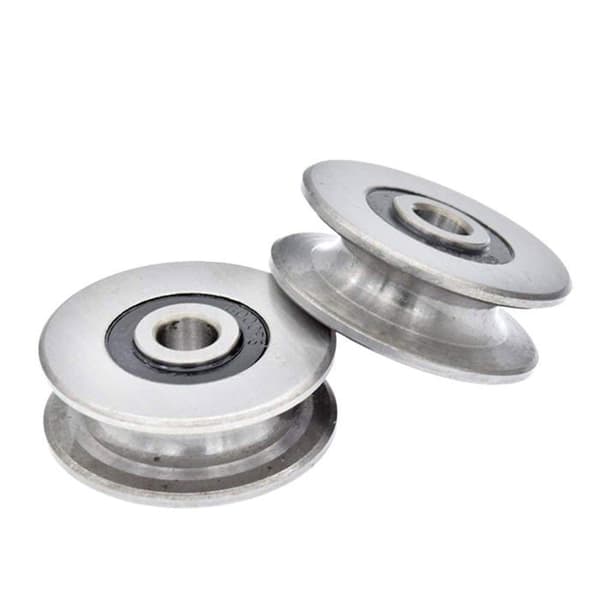 Kuglehjul i rustfrit stål - 1 stk. - 8 mm U-rille - 250 kg bæreevne - Industriel løft - 40x13mm