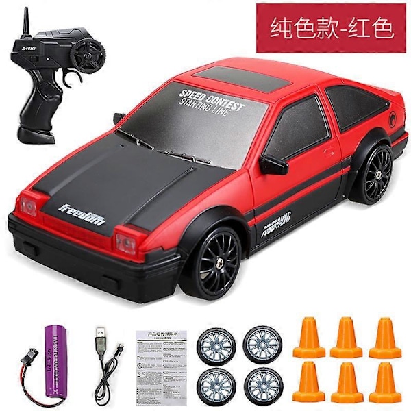 HaKeLai 2.4G Hög Hastighet Drift RC Bil 4WD Leksak Fjärrkontroll AE86 Modell GTR Fordon Bil RC Racing Bilar Leksak för Barn Julgåvor AE86-1B