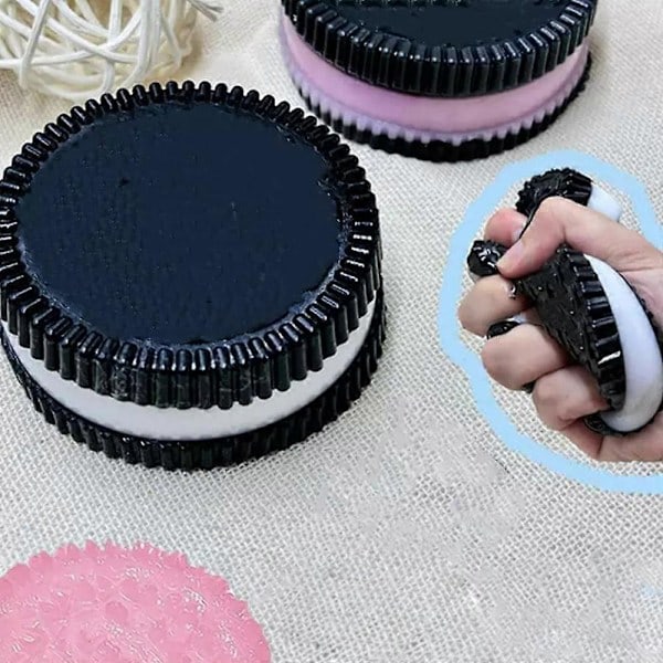 Stor Oreo Cookie Klemmelegetøj Mochi Taba Stressaflastende Legetøj Gave Pink Oreo