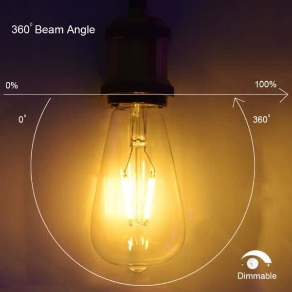 6 stk. E27 LED-pære 4W dimbar vintage Edison