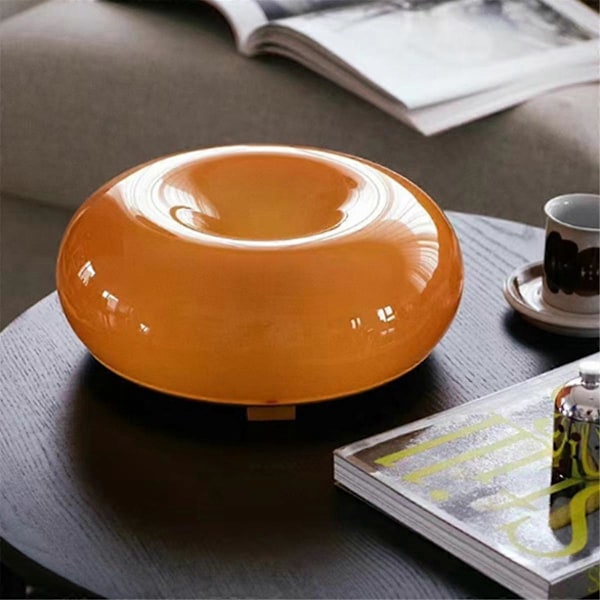 Oranssi Donitsi Lamppu, Mid Century Modern -tyylinen Lamppu, Yöpöytälamppu, Uusi Art Deco -tyylinen Lamppu, Kaunis Pöytä- ja Seinäkoristelamppu
