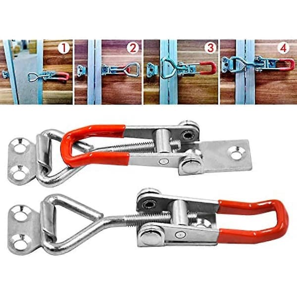 4 stk. Toggle Clamp Latch 100 kg Justerbar Toggle Latch Quick Release Toggle Catch Latch til værktøjskasser bagagerum