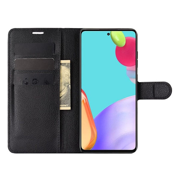 Samsung Galaxy A52 / A52s - Litchi Tekstur Cover - Sort Sort Sort