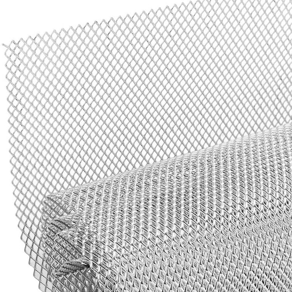 Bilgrill Mesh Aluminium Bil Race Grill Nät Ventil Tuning Hållbar Honeycombs Mesh Grill Enkel Installation för Bil Silver rhombus 3 6MM