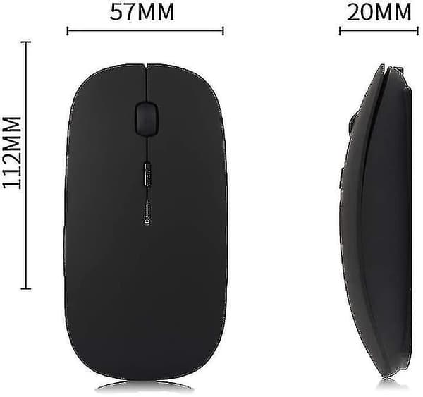 Trådløs Bluetooth Mus Til Macbook Pro/macbook Air/ipad/laptop/imac/pc-hao Black