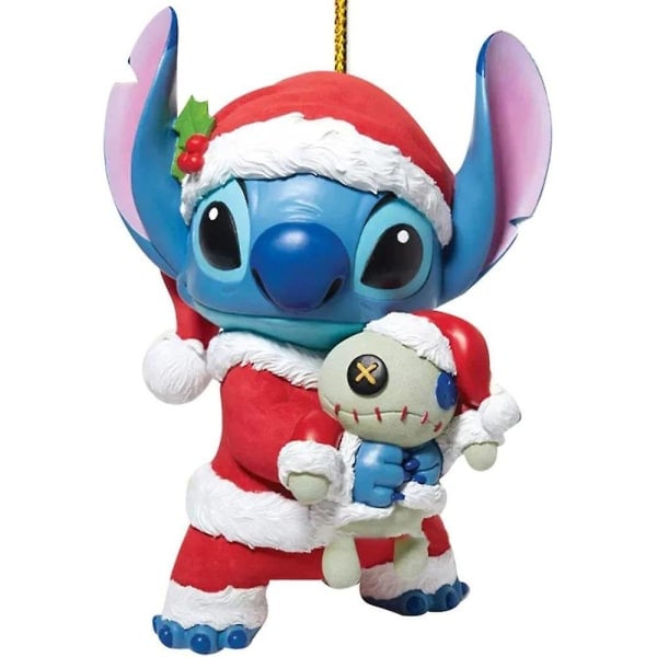 Joulukuusiriipus piirroshahmoilla Lilo ja Stitch, joulukoriste, auton riipus, koriste, lahja G ei mikään