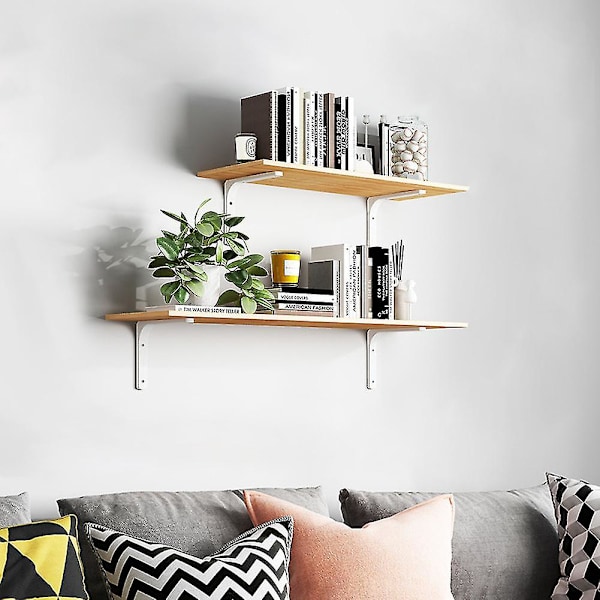 4kpl Raskaan sarjan hyllynkannatin L-muotoinen DIY-teräksinen huonekalujen seinäkiinnike kodin sisustus uusi Wuqx White 100x100mm