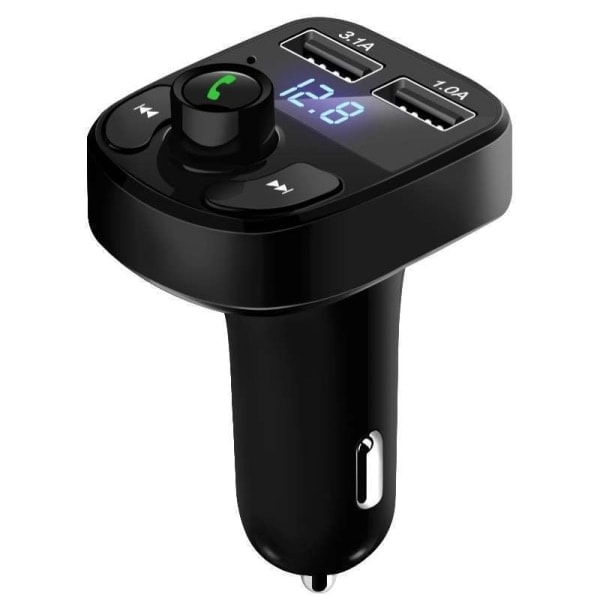 FM Transmitter X8 med Bluetooth og Håndfri - Trådløs Musik Sort