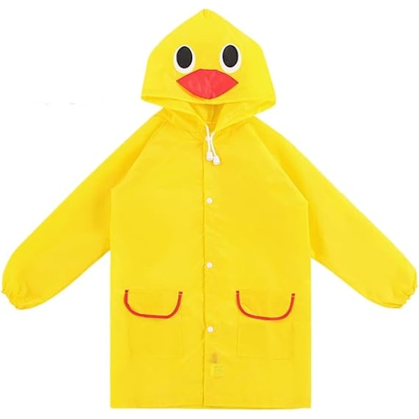 1 stk Barneregnjakke Unisex Jenter Gutter Regnklær Vanntette Regnjakke Kappe med Hetter og Knapper Gjenbrukbar EVA Regnsett Yellow