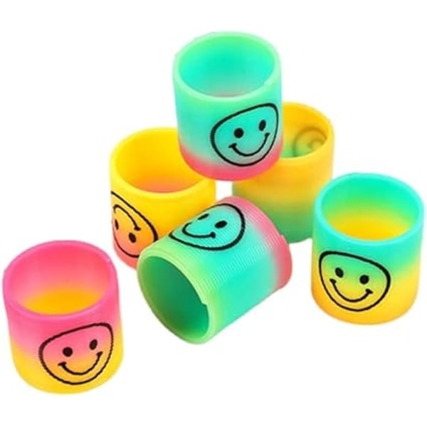 Assorterede Farver Mini Regnbue Smiley Ansigt Fjer Slinky Jongler Piñata Party Loot Gavepose Fyld Børn Dreng Pige Sjov Auti