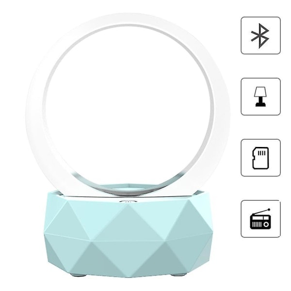 Natlampe Bluetooth Højttaler Trådløs Mini Højttaler Farverig Højttaler White