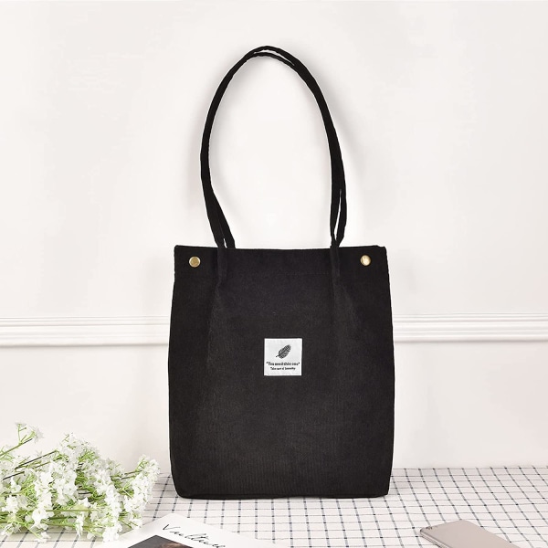 Cordfløyel Tote Bag, gjenbrukbar handlepose