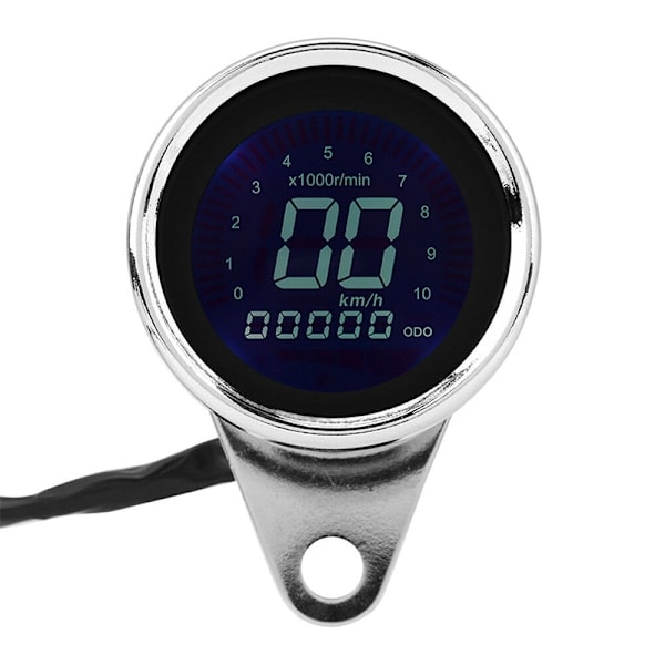 Universal Motorcykel Digital LED LCD Odometer Hastighetsmätare Tacho Silver