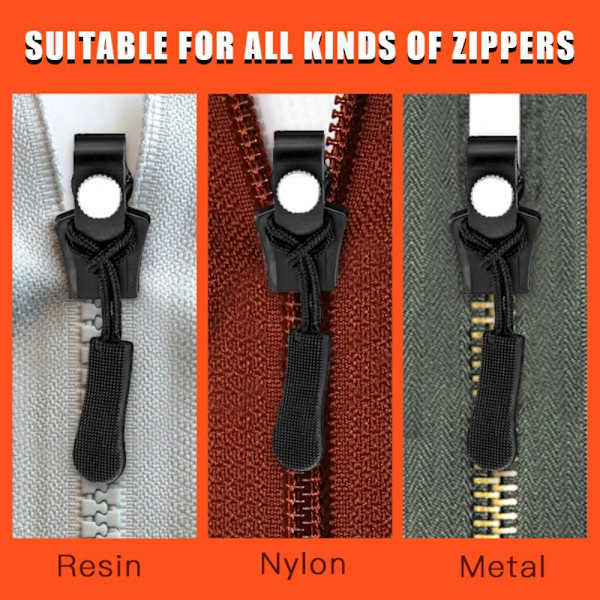 10-pack blixtlåssats Universal snabb reparation Blixtlåsbyte Dålig spänne DIY Syverktyg L