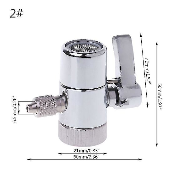 Vandfilter Hane Omskifterventil RO System 1/4\" 2.5/8\" 3/8\" Slangekobling Høj Kvalitet 2