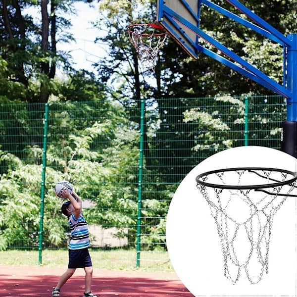 Robust Basketballnett i Stål - Erstatningsnett, Standard, Galvanisert