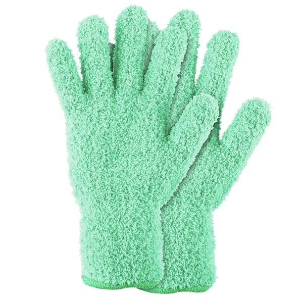 2 stk. Mikrofiber Støvehandsker til Mænd og Kvinder, Køkken, Hus, Persienner, Planter, Vinduer, Spejle, Lamper, Bilvask Cyan