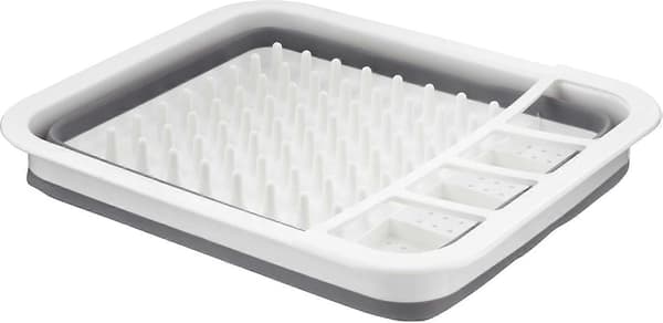 Uttrekkbart sammenleggbart oppvaskstativ med bestikkholder 34.5*28*10