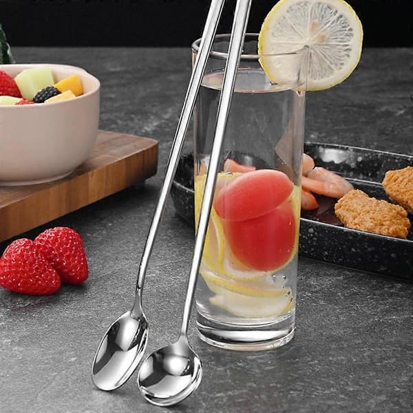 6-pak Lange Skafter Tynde Skeer Sæt 304 Rustfrit Stål Røreskeer Pointed spoon medium size