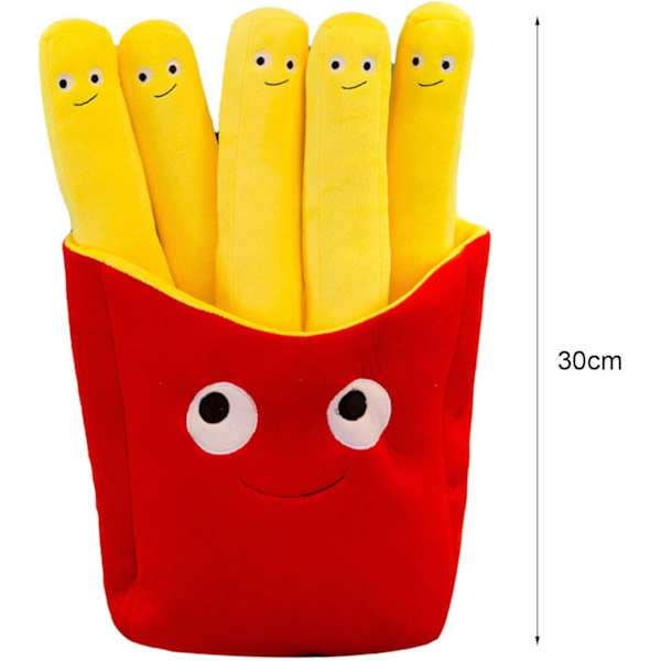Gosedjur, tecknad pizza pommes frites design soffkudde stoppad plyschdocka A 30cm