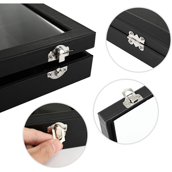 24 Rums Smykkeopbevaringsboks Armbåndsdisplay Organizer Case med Fløjlsforing Transparent Låg Lukning til Vedhæng Øreringe Armbånd