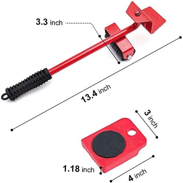 Kalusteiden nostin, helppokäyttöinen liukusäädin, 5 osaa liikkuvia työkaluja