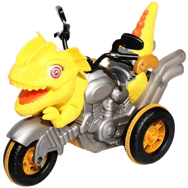 Dinosaur Motorcykel Pojkar Presenter Barn Leksak Fjärrkontroll Diy Kreativ Deformation Bil Leksaker Yellow