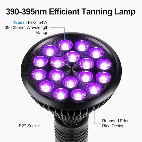 Selvbruningslampe Fluorescerende Kropp Ansikt Tanner 54W Selvbruning Ansiktsmaskin Utstyr Suita