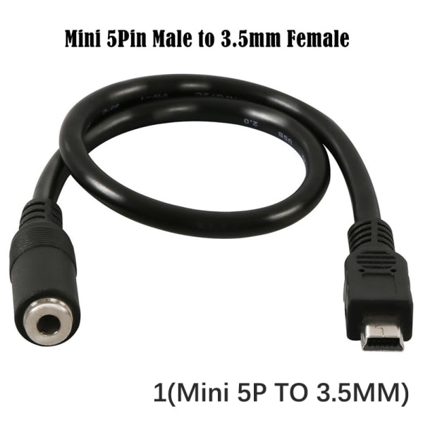 Adapter for micro USB til 3,5 mm hodetelefonkontakt Hodetelefonkabel 1 (Micro USB) 2(Mini 5P)