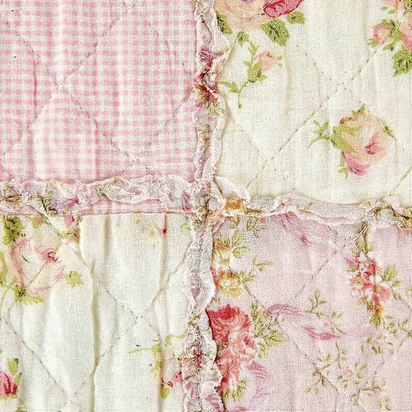 Patchwork sengetæppe til enkeltseng, bomulds patchwork tæppe, pink til piger, quiltet sofaoverkast, sengeoverkast, 150 x 200 cm med blomstermønster