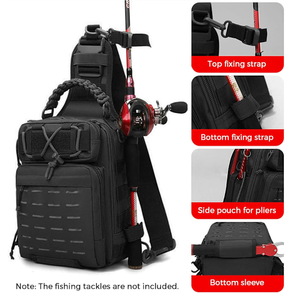 Fiskeri Rygsæk Fiskeri Sling Taske Fiskeri Rygsæk med Stang Holder Fiskeri Tackle Opbevaringstaske Color a