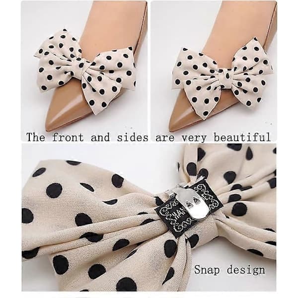 Sko-clips med sommerfugl, sko-clips med polkadotter, avtakbare sko-clips bleke Dot pattern